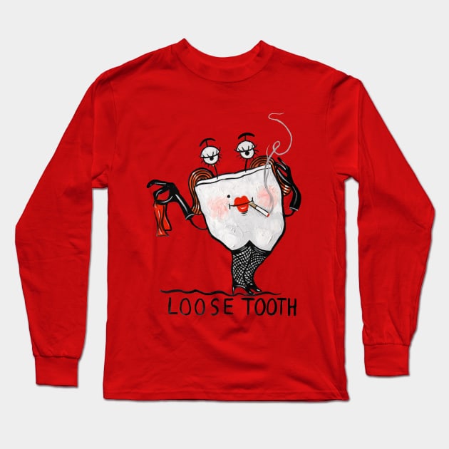 Loose Tooth Long Sleeve T-Shirt by Anthony R Falbo